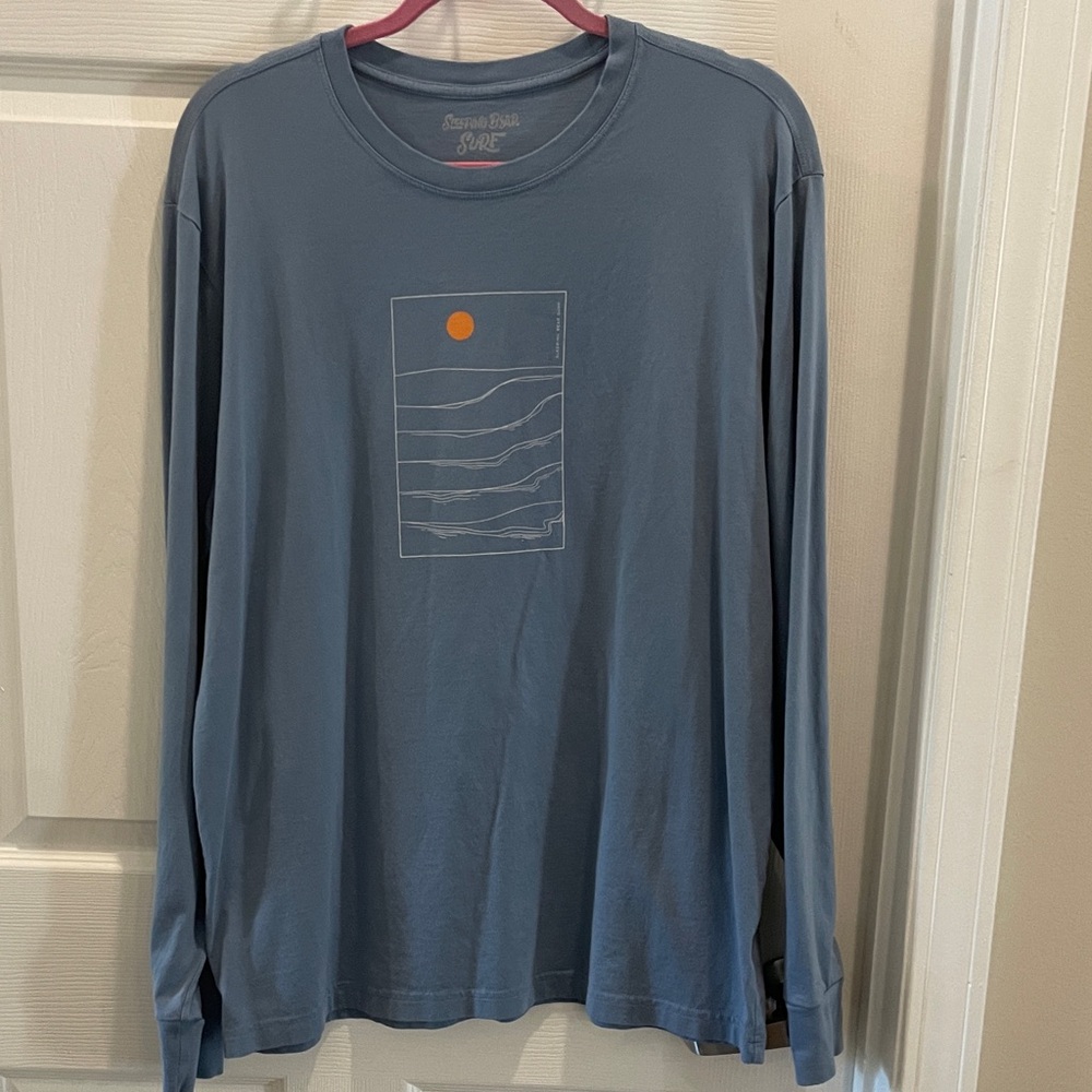 Men's Slate Blue Graphic Long Sleeve Tee